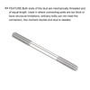 METALLIXITY Stud Bolts Rod Bolts Double Threaded M3 Screw 45mm