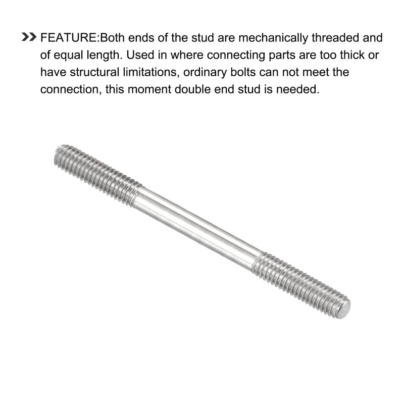 METALLIXITY Stud Bolts Rod Bolts Double Threaded M3 Screw 45mm