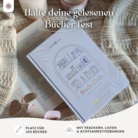 Lebenskompass Book Club XXL - The Reading Diary & Book Journal "Pearl" - Hardcover DIN A5 Diary for Adults - Book Club Reading Bullet Journal Tracker - Booktok