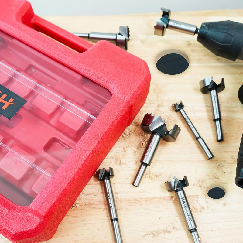 ZKH 14 PCS Forstner Drill Bit Set for Woodworking, Made