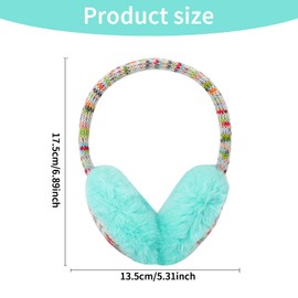 TSLBW Children's Earmuffs Winter Earmuffs Earmuffs for Girls Plush Earmuffs Soft Velvet Earmuffs Winter Ear Warmers for Children, Lake-blue