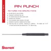 Starrett 248A Extended Length Drive Pin Punch, 8" Overall Length,