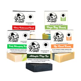 All Natural Organic Soap Bar - Pack of 5 Soaps with Organic Ingredients and Essential Oils - Handmade Bath Soaps for Men - Pine Tar, Citrus Cedarwood, Irish Mountain Rain, Good Room and Dogs Bay Beach