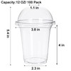 Okllen 100 Pack 12 oz Clear Plastic Cups with Dome