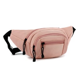 TOPERIN Fanny Packs for Women Men Running Waist Packs Belt Bag Waist Bag Light Pink