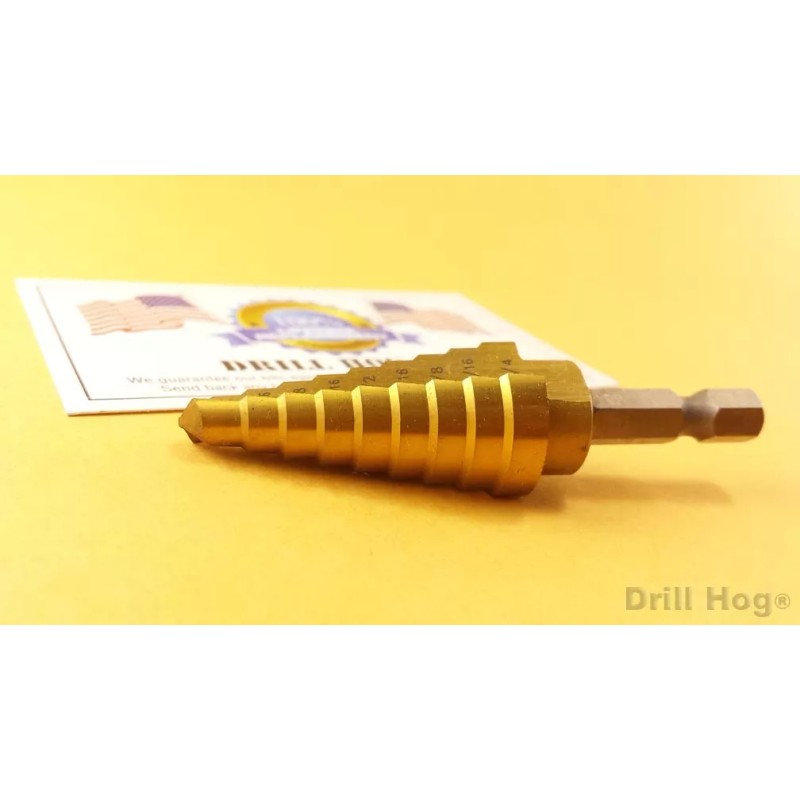 Drill Hog 1/4-3/4" Step Drill HEX Shank Quick Change Bit