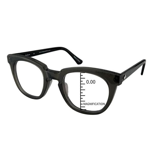 ProEyes Magnitud, gafas de bloqueo de luz azul/lectores multifocales vintage, lente de resina antirreflectante, lente de 0 potencia en la parte superior (gris, 2,25 x)
