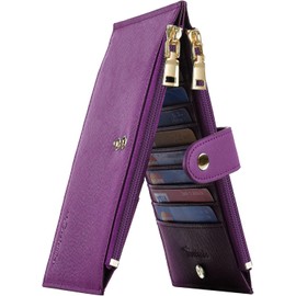 Travelambo RFID Wallet Women Large Size Bifold Multi Card Wallet Case with Zipper Pocke Credit Card Holder for Women