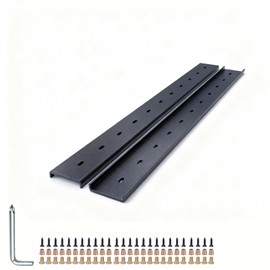 C Channel Steel Support Metal Support Bracing Hidden C Bracket for Table Top Live Edge Slab Woodworking, Black Coat Finish, 6 Holes (2 Pack, 30 Inch)