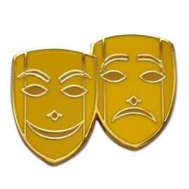 Novel Merk Theatre & Drama Lover Lapel Pin, Hat Pin & Tie Tack Set with Clutch Back (3- Drama Masks)