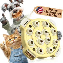 KADTC Interaktives Hunde- & Katzen-Puzzle-Spielzeug – 2-in-1 Leckerli-Spender & Slow Feeder, Mentales Training für Welpen & Kätzchen, Geburtstag oder Feiertagen