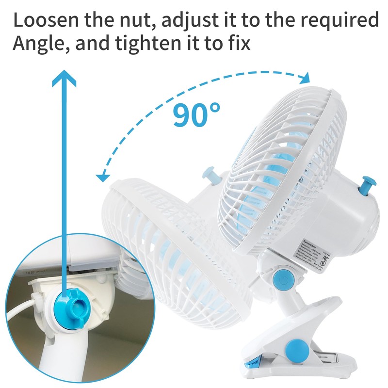 BananaDeer Oscillating Clip on Fan 9-Inch With Remote control, Portable