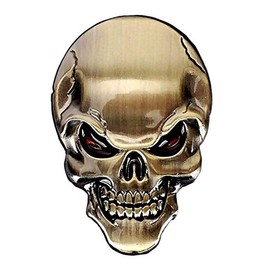 Metal Skull Emblem 3D Sticker Sticker
