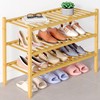 Smiry Bamboo Shoe Rack for Closet, 3 Tier Wooden Stackable