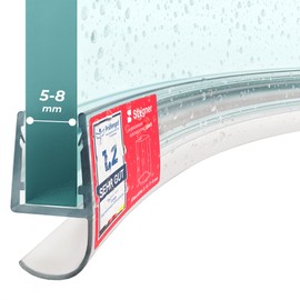 STEIGNER Shower Seal 30cm Glass Thickness 5/6/7/8mm Pre Curved PVC Replacement Seal for Round Shower UK15
