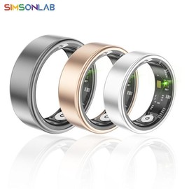 SIMSONLAB Smart Ring, Rechargeable Lightweight Smart Ring, 1 Count Waterproof Fashion Wearable Ring, Pedometer, Daily Activity Tracker for Men & Women, Fitness Tracking Tool, Fitness Tracker - Color: Gray, Specification: 11#