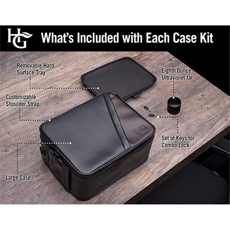 Herb Guard Leather Large Case with Combination Lock (Holds 2