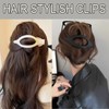 Flomiara 4PCS Flat Claw Clip, Oval Hair Clips for Thick