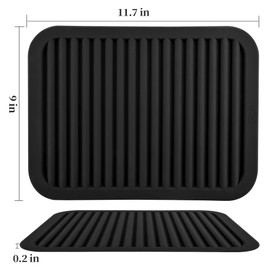 Kalsreui Trivets for Hot Dishes, Versatile Silicone Trivet Hot Pad for Kitchen, Dish Mat and Pot Holder for Counter, Heat Resistant Mat for Tabletop, Trivets for Hot Pots and Pans Set 2 Red