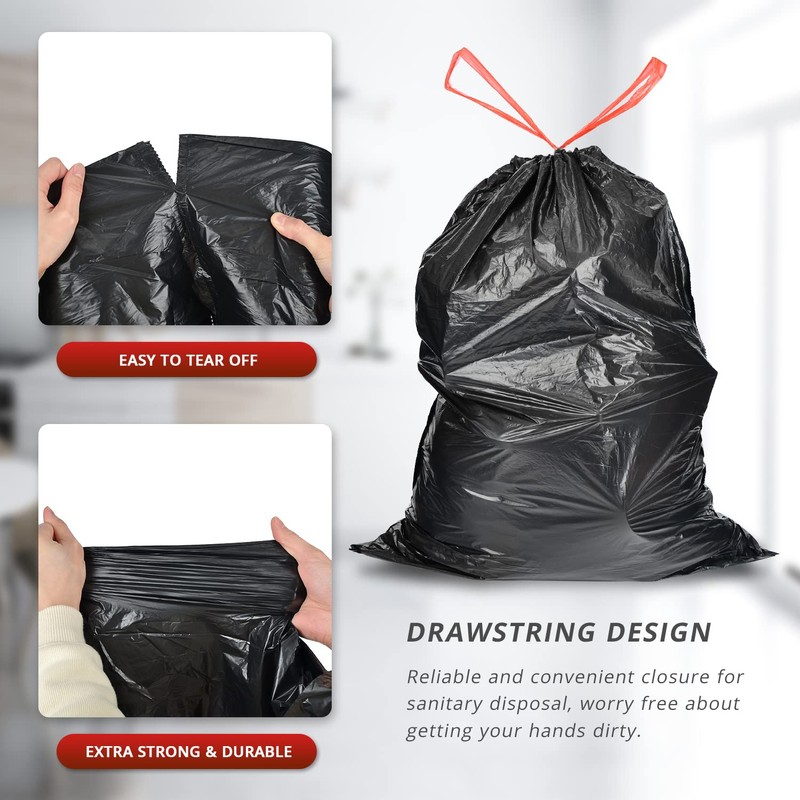 Ultra Strong 15 Gallon Drawstring Trash Bags (102 Count) Large
