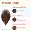 SIVOTATO Human Hair Toppers for Women with Fringe 10 Inch