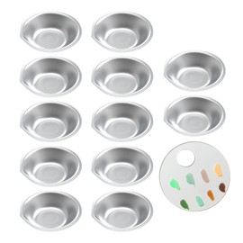 12 Pieces Stainless Steel Paint Mixing Bowls with 1 Acrylic Palette, Model Coloring Tool, Easy to Pour, Used for Painting Lovers
