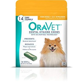 Merial Oravet Dental Hygiene Chew for X-Small Dogs (up to 10 lbs), Dental Treats for Dogs, 14 Count