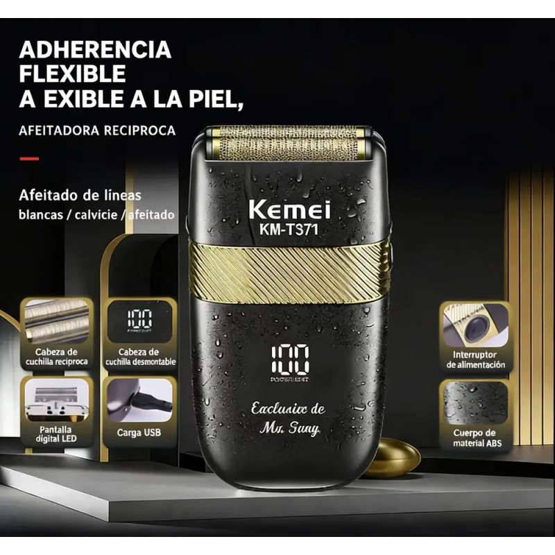 Kit Máquinas Cortadoras de Pelo Kemei Profesional con Display Digital