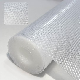 TINRRTL Shelf Liners for Kitchen Cabinets Non-Slip Drawer Liner Waterproof & Oil-Proof Kitchen Cupboard Liner Plastic Drawer Mats EVA Non Adhesive Fridge Liner for Shelves (Clear, 11.8 * 59inch)