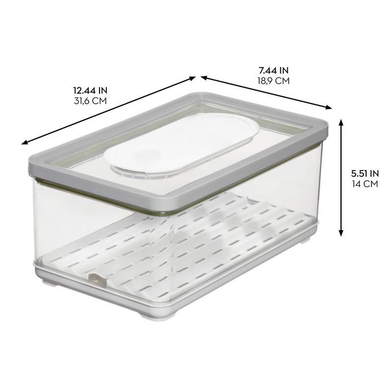 iDesign Small and Large Fridge Produce Bins with Removable Drainage