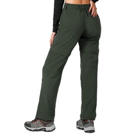 Cycorld Women's-Hiking-Pants-Convertible Quick-Dry-Stretch-Lightweight Zip-Off Outdoor Pants with 5 Deep Pockets (Army Green, Medium)