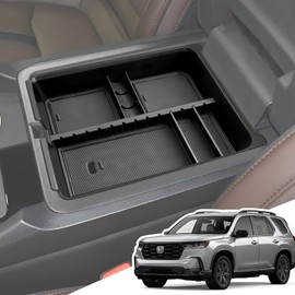 LANGBEAN Armrest Organizer for 2025 2024 2023 Honda Pilot/2024 2025 Ridgeline/2024 2025 2026 Passport, Center Console Organizer, Center Console Tray Custom for Honda Pilot Accessories, Black