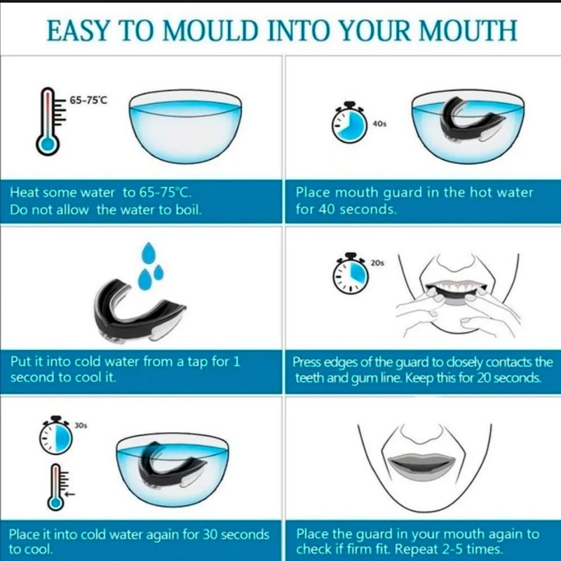 Protector Bucal Boxeo Deportes Taekwondo Guarda Dental Color (Azul)