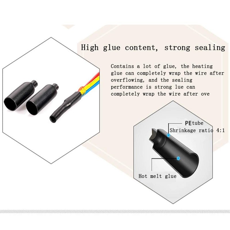 Domecka 200PCS Waterproof Heat Shrink End Caps tubing, Electrical Wire