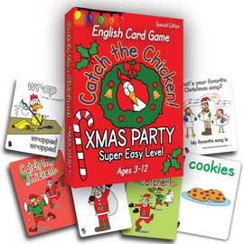 Christmas English Card Game - Catch the Chicken Xmas Party - SUPER EASY LEVEL