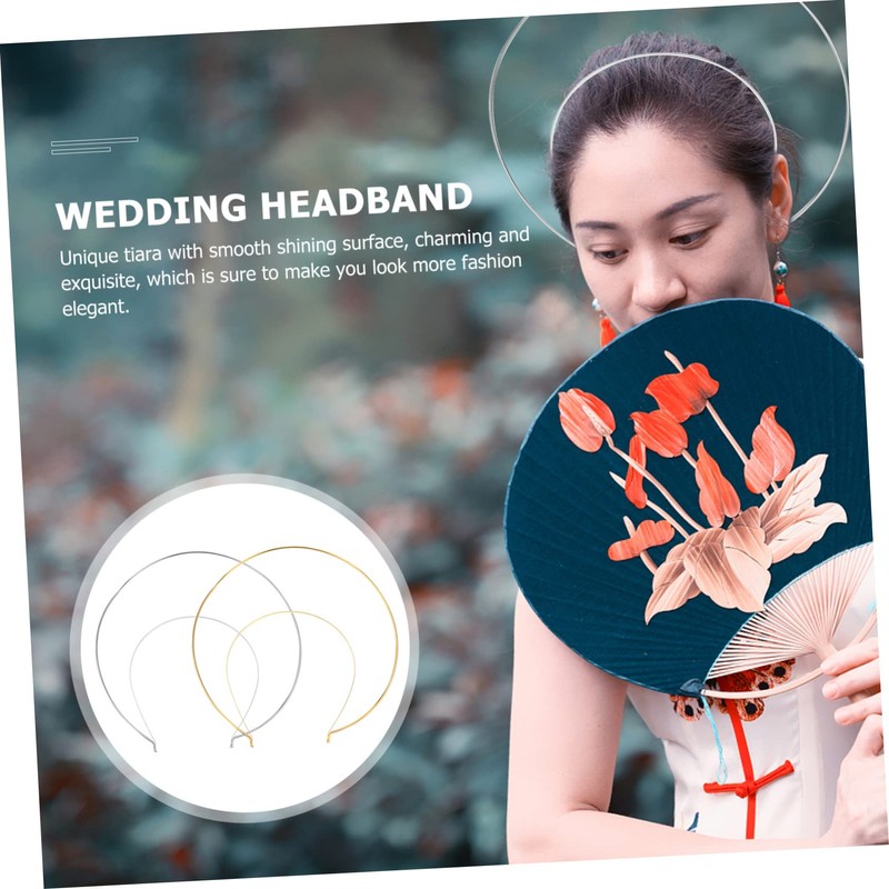 2pcs Double Crown Headband Bridal Wedding Headdress Headpiece Bride Prom