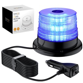 COLORLAM 40W Blue Flashing Beacon Light IP65 Waterproof & Magnetic 40 LED Emergency Warning Strobe with 10 Flash Modes Vehicle Beacon with E-Mark for Trucks Cars Emergency Vehicles 12V/24V
