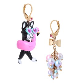 Dog & Pearl Mismatch Earrings