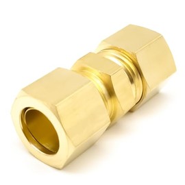 AHFMANG 3PCS Brass Compression Tube Fitting 1/2" OD x 1/2" OD Union