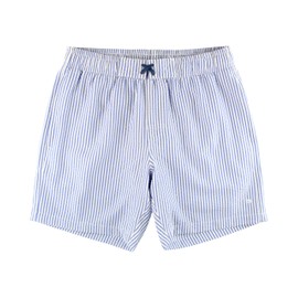 RUGGEDBUTTS Men's UPF50+ Swim Trunks - Periwinkle Blue Seersucker, Men's S