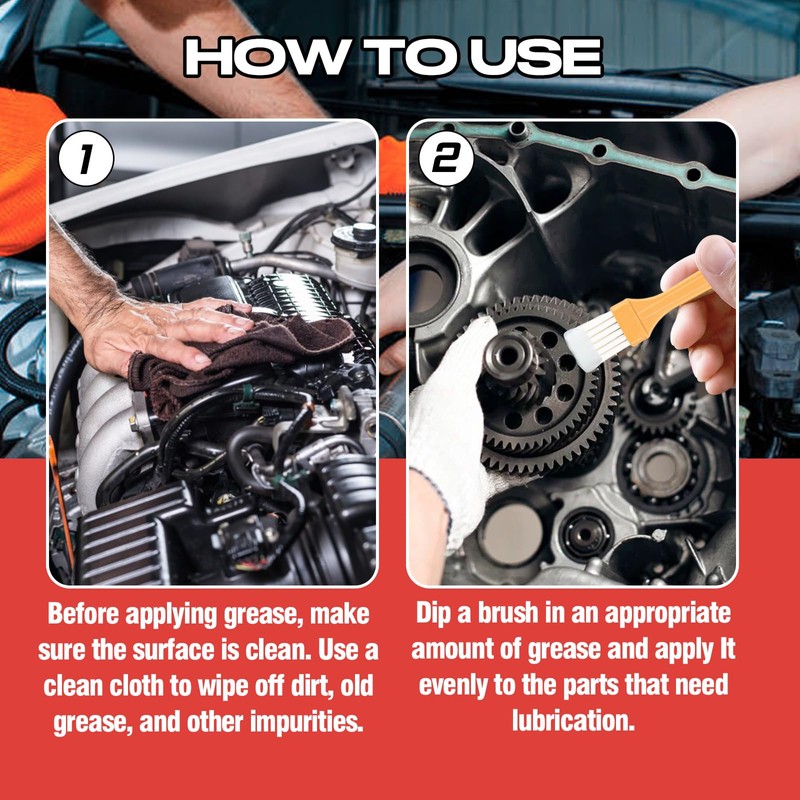 AstraVox White Lithium Grease, Multi-Purpose Lubricant Lithium Grease with Brush