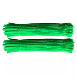 Unbranded 200Pcs Green Pipe Cleaners Craft Bulk Supplies 12inch x 6mm