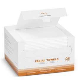 Face Towels,Facial Towels,25 Ct Disposable Face Towel,9.8"X9.8"Face Cloths,Makeup Remover Face Towelettes Disposable,Disposable Face Cloths for Sensitive Skin,USDA Biobased Clean Face Towel