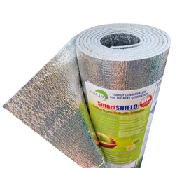 INSULATION MARKETPLACE SmartSHIELD -3mm 16 inchx25Ft Reflective Insulation roll, Foam Core Radiant Barrier, Thermal Insulation Shield - Engineered Foil
