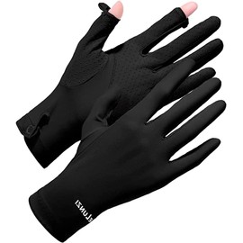 TAGNEFLOR Guantes de Protección Solar Mujer,UPF 50+ Guantes de protección UV,Apertura en 2 Dedos Guantes Antideslizantes Transpirables para Golf,Ciclismo y Manejar Apto para Touch Screen