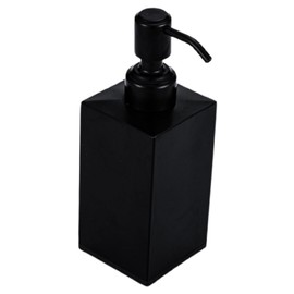 ULTECHNOVO Stainless Steel Soap Dispenser Black Square Liquid Lotion Pump for Bathroom Refillable Shower Gel Shampoo Dish Soap Bottle Portable for Travel Use