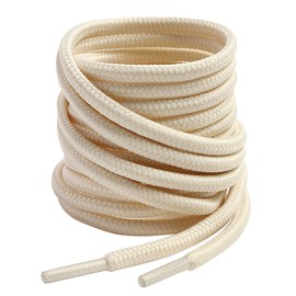VSUDO 35 Inches Round Cream White Boot Laces, 5/32" Diameter Cream White Shoe Laces for Boots, Work Boot Laces Heavy Duty, Hiking Boot Shoelaces for Men or Women (2Pairs-Cream White-90CM)