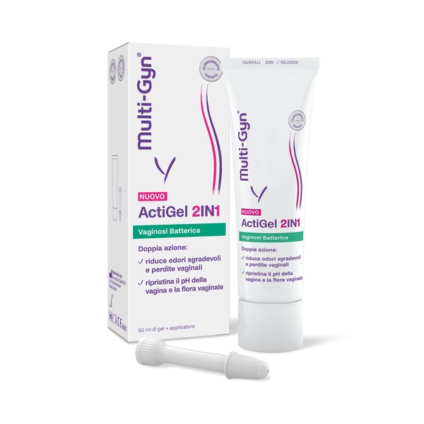 Multi-gyn ActiGel 2-in-1 Bacterial Vaginosis Treatment (VB) 50ml + Applicator - Reduces Odors & Vaginal Leakage for Fast Relief - Natural Sourced Components for External Use
