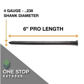 50-Pack - USA MADE Synthetic Grass Turf Nails 6" Stakes (5 Pound) Non-Galvanized 4-Gauge Style, Will Rust for Extra Hold - Spikes for Artificial Turf & Landscape No Dig Edging (Approximately 50 Nails)