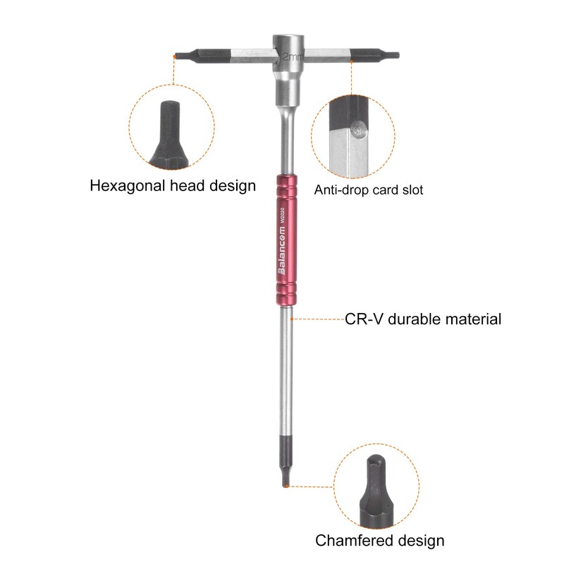 sourcing map Sliding T-Handle Hex Key Wrench Set 2mm Metric